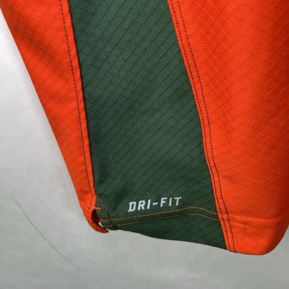 Miami Hurricanes Nike Team Polo Shirt Mens Size XL Orange Dri-Fit Short Sleeve - Picture 7 of 16
